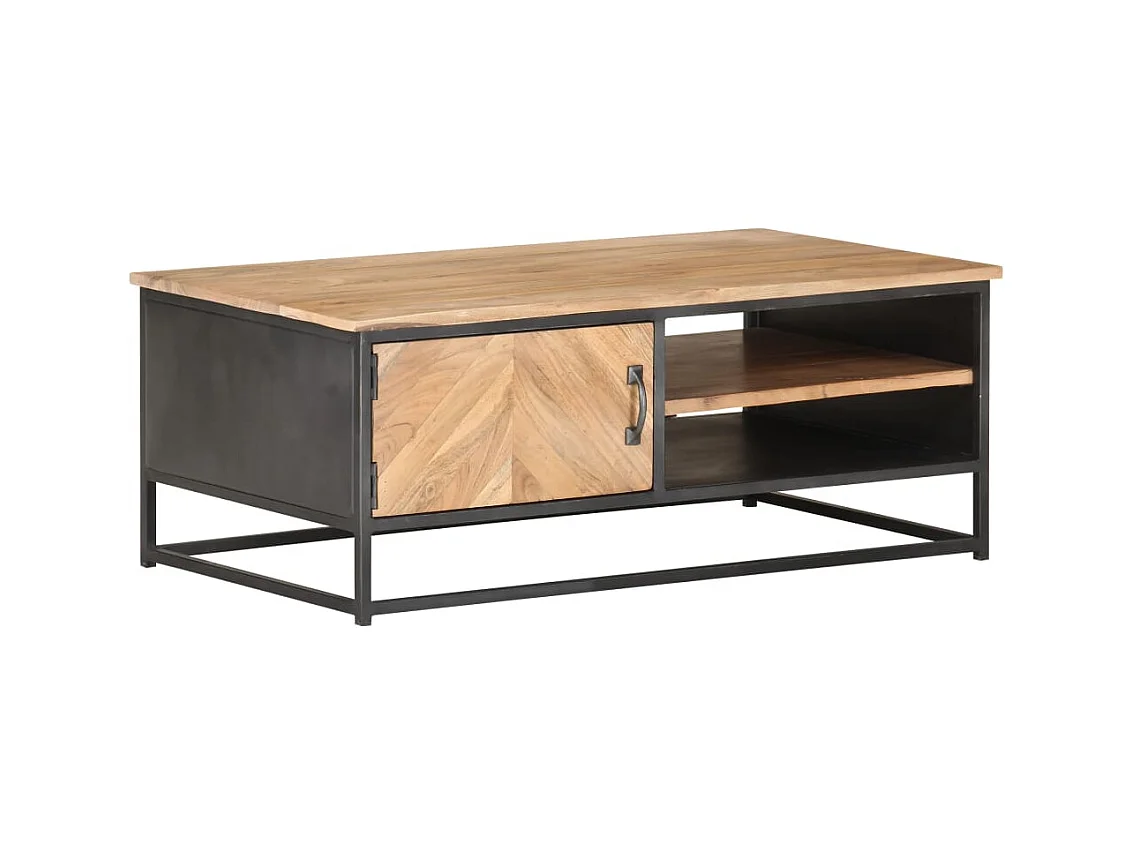 Table basse 90x50x35 cm Bois d'acacia massif OFR65673 BonneVie Meuble