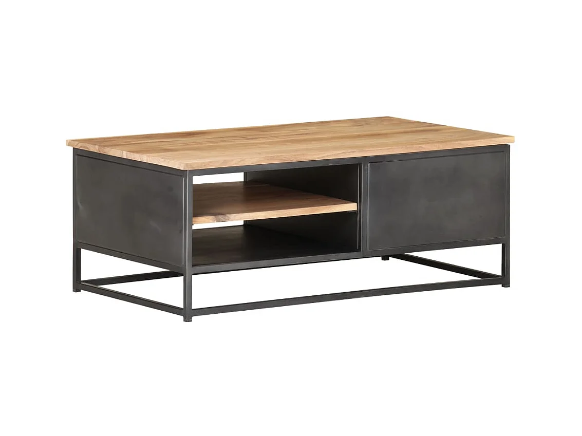 Table basse 90x50x35 cm Bois d'acacia massif OFR65673 BonneVie Meuble