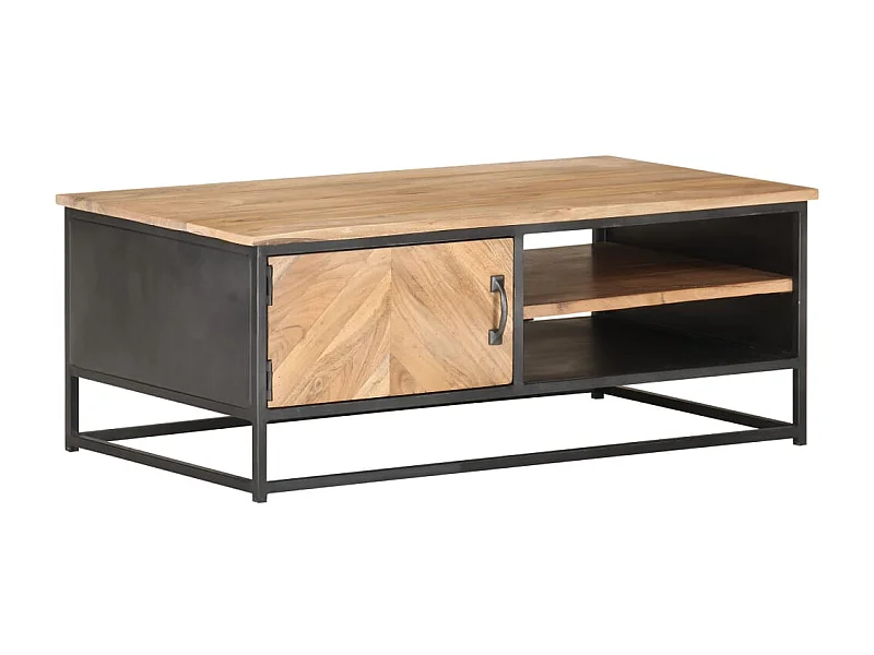 Table basse 90x50x35 cm Bois d'acacia massif OFR65673 BonneVie Meuble