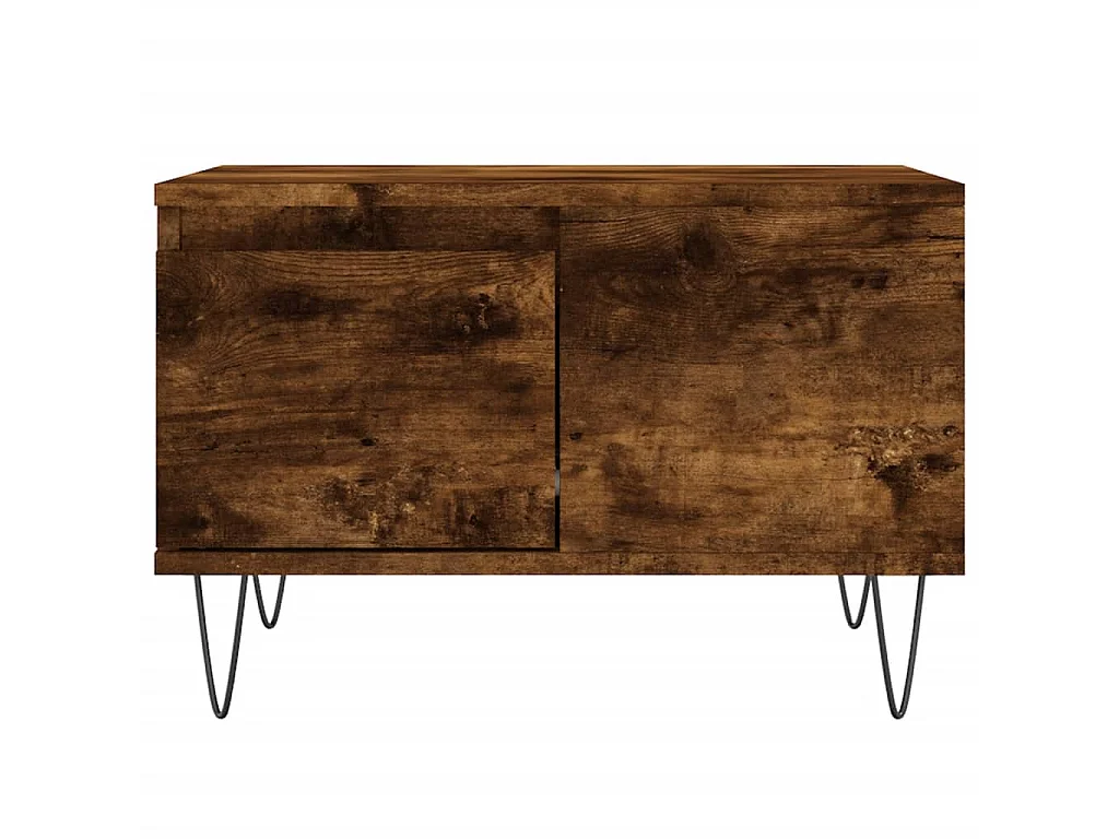 Table basse chêne fumé 55x55x36,5 cm bois d'ingénierie OFR77593 BonneVie Meuble