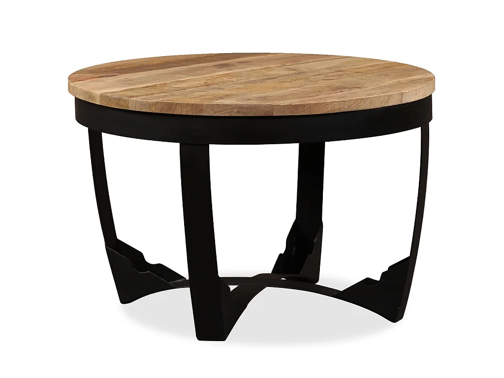 Mesa de centro madera maciza de mango sin tratar 60x40 cm ES35993