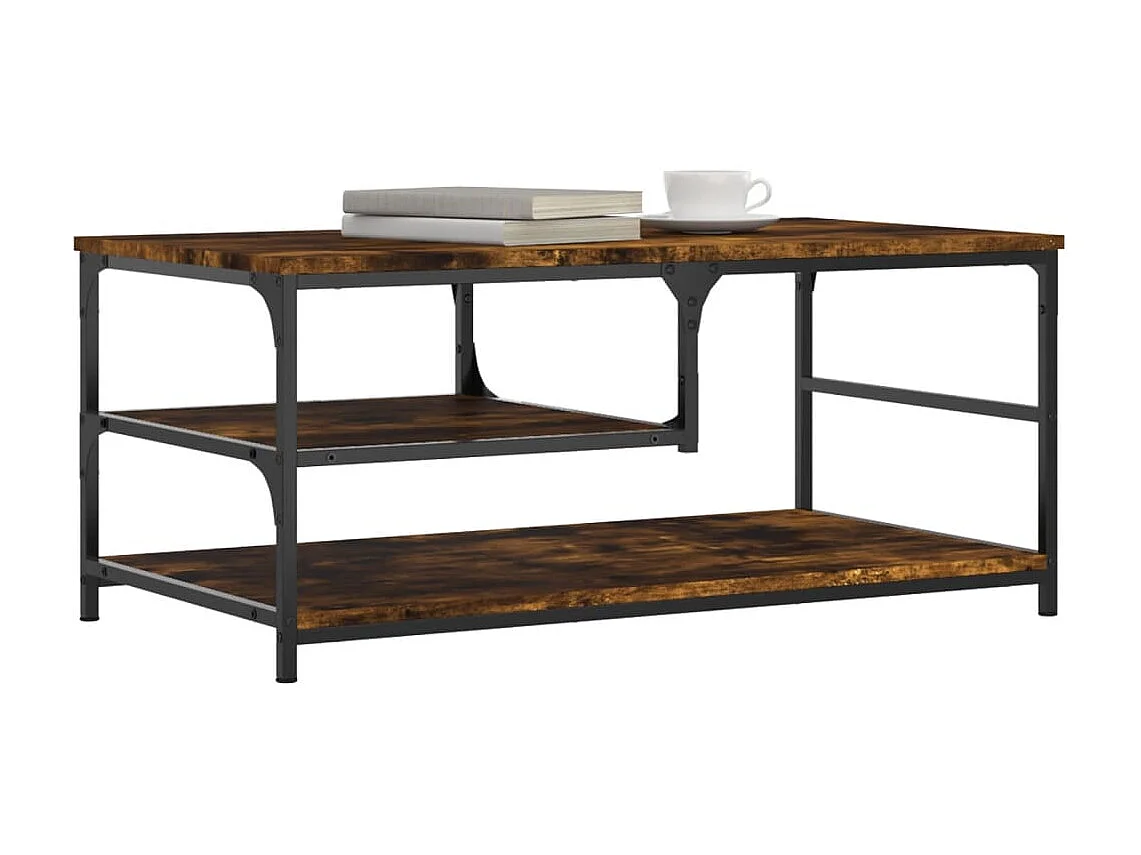 Salontafel 90x49x40 cm bewerkt hout gerookt eikenkleurig NL11058