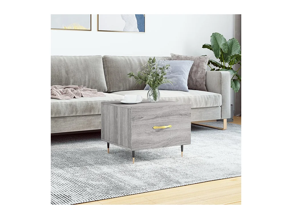 Table basse Sonoma gris 50x50x40 cm Bois d'ingénierie OFR69791 BonneVie Meuble