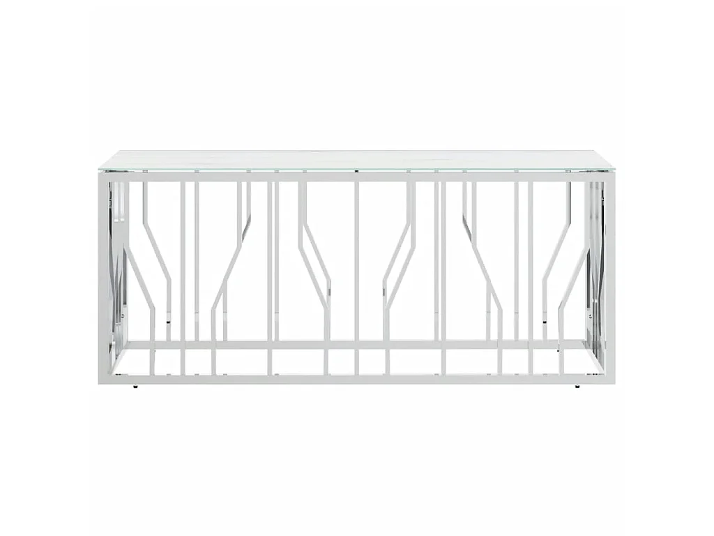 Salontafel 110x45x45 cm roestvrij staal en glas zilverkleurig NL22505