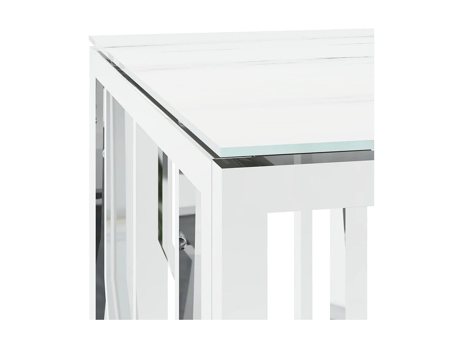 Salontafel 110x45x45 cm roestvrij staal en glas zilverkleurig NL22505