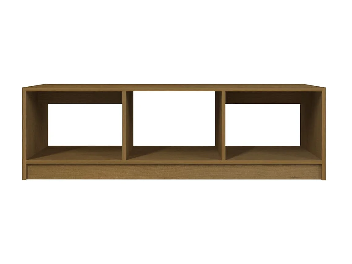 Table basse Marron miel 110x50x34 cm Bois de pin massif OFR89650 BonneVie Meuble