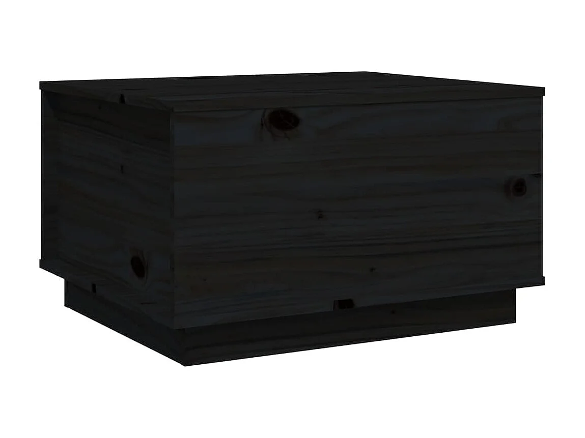 Mesa de centro de madera maciza de pino negro 60x50x35 cm ES627801