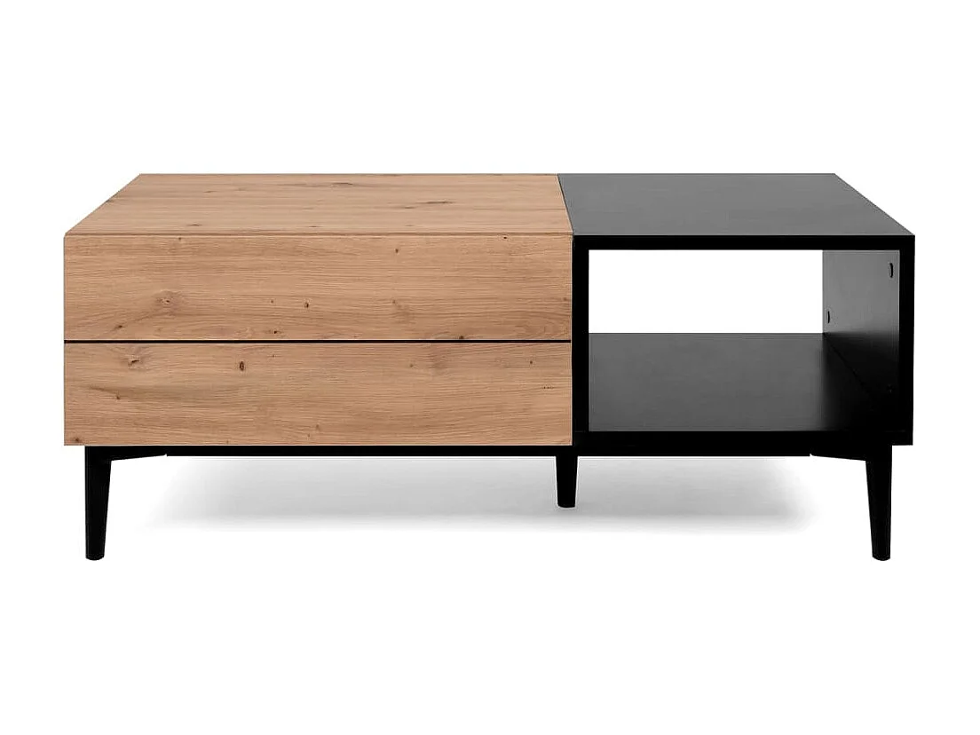 Table basse | Table de salon | Tables d'appoint pour chambre Nola 55A Chêne artisanal et noir BonneVie Meuble JOQ71915