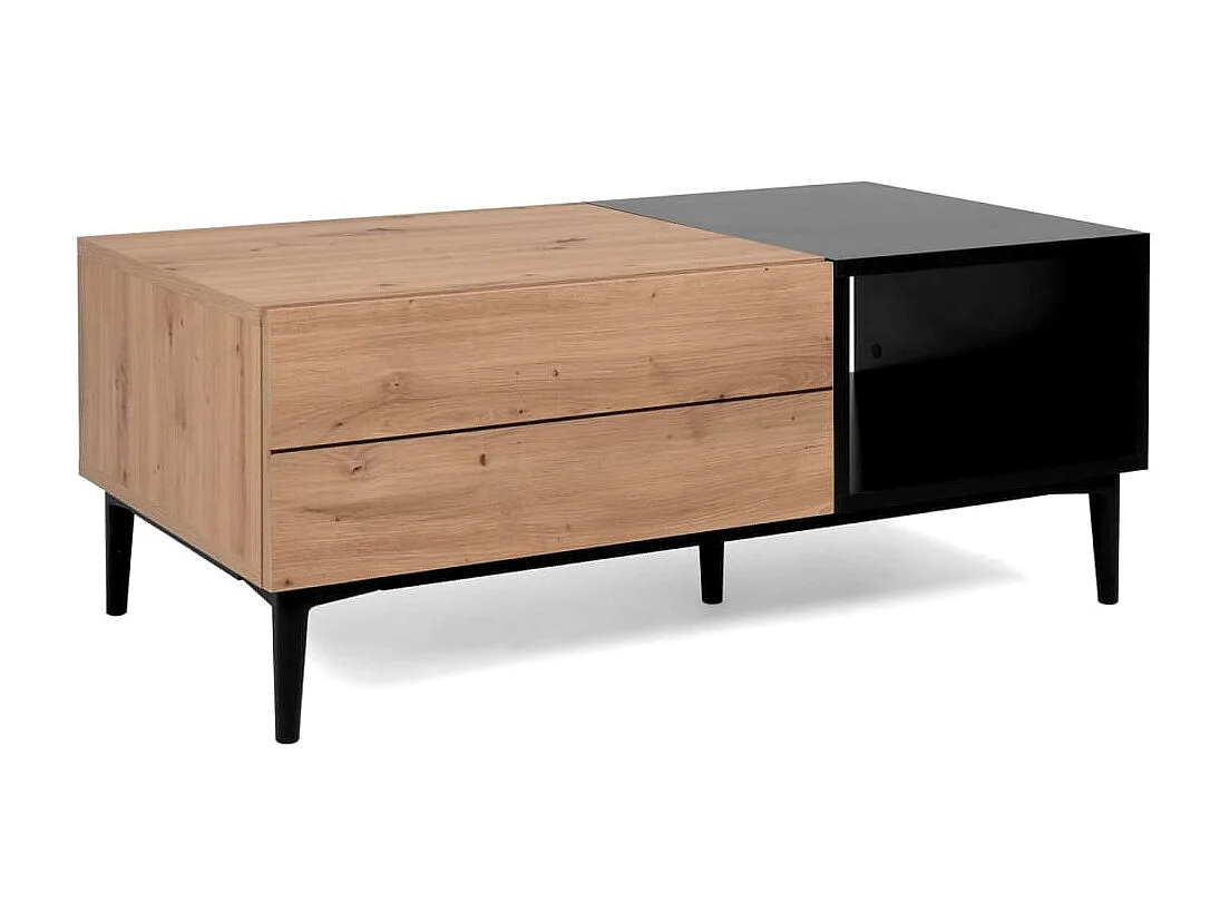 Table basse | Table de salon | Tables d'appoint pour chambre Nola 55A Chêne artisanal et noir BonneVie Meuble JOQ71915