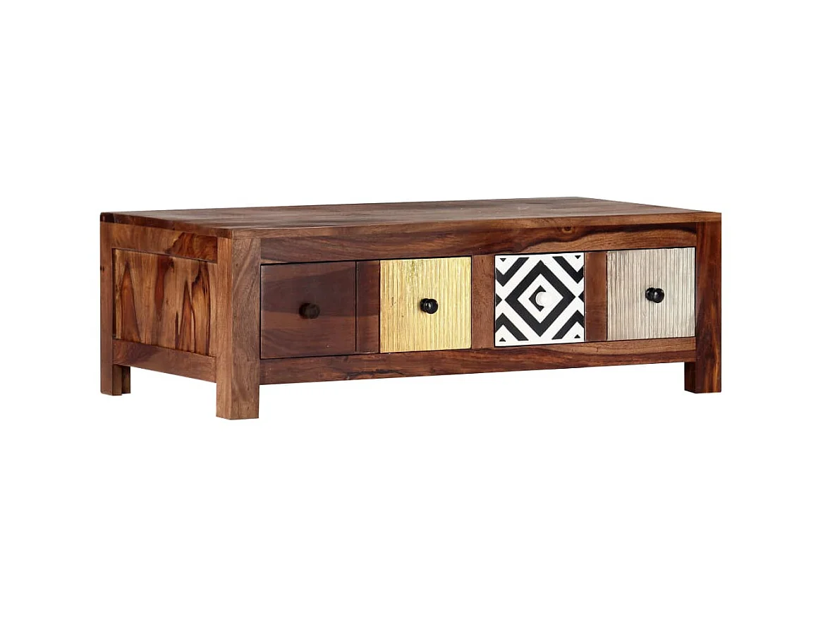 Table basse 90x50x30 cm Bois massif OFR23588 BonneVie Meuble
