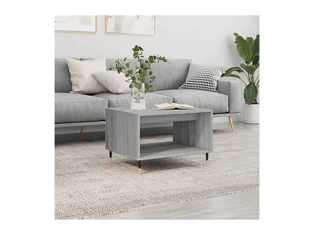 Table basse sonoma gris 60x50x40 cm bois d'ingénierie OFR19639 BonneVie Meuble