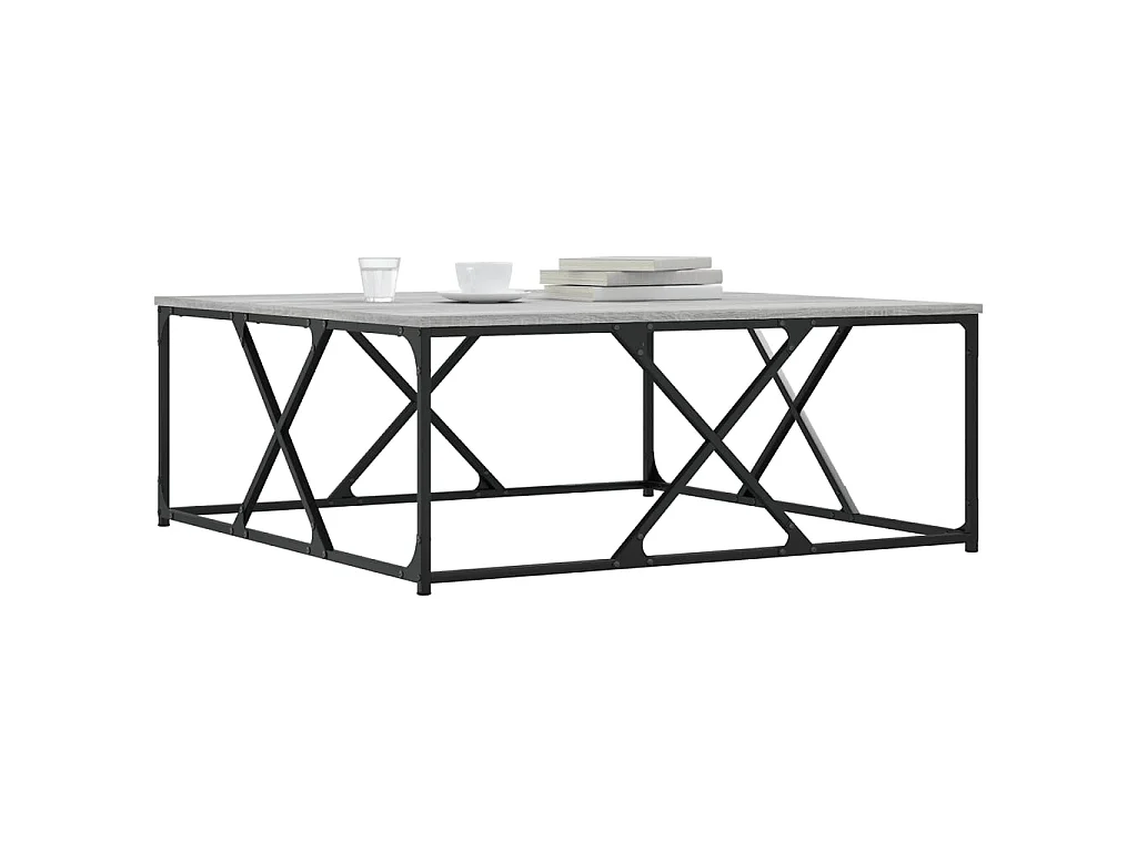 Table basse sonoma gris 100x100x40 cm bois d'ingénierie OFR75776 BonneVie Meuble