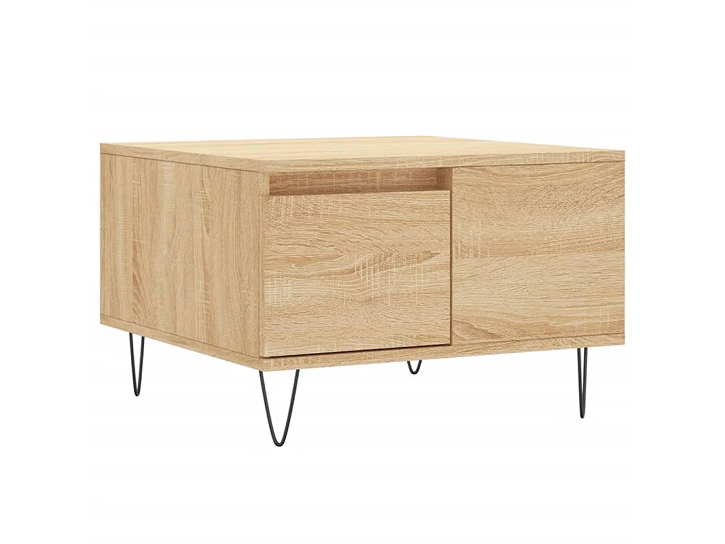 Mesa de centro madera contrachapada roble Sonoma 55x55x36,5 cm ES33578