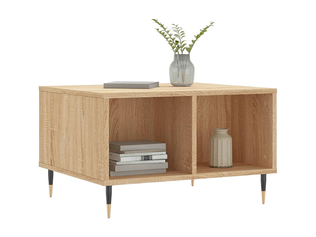 Table basse Chêne sonoma 60x50x36,5 cm Bois d'ingénierie OFR30872 BonneVie Meuble