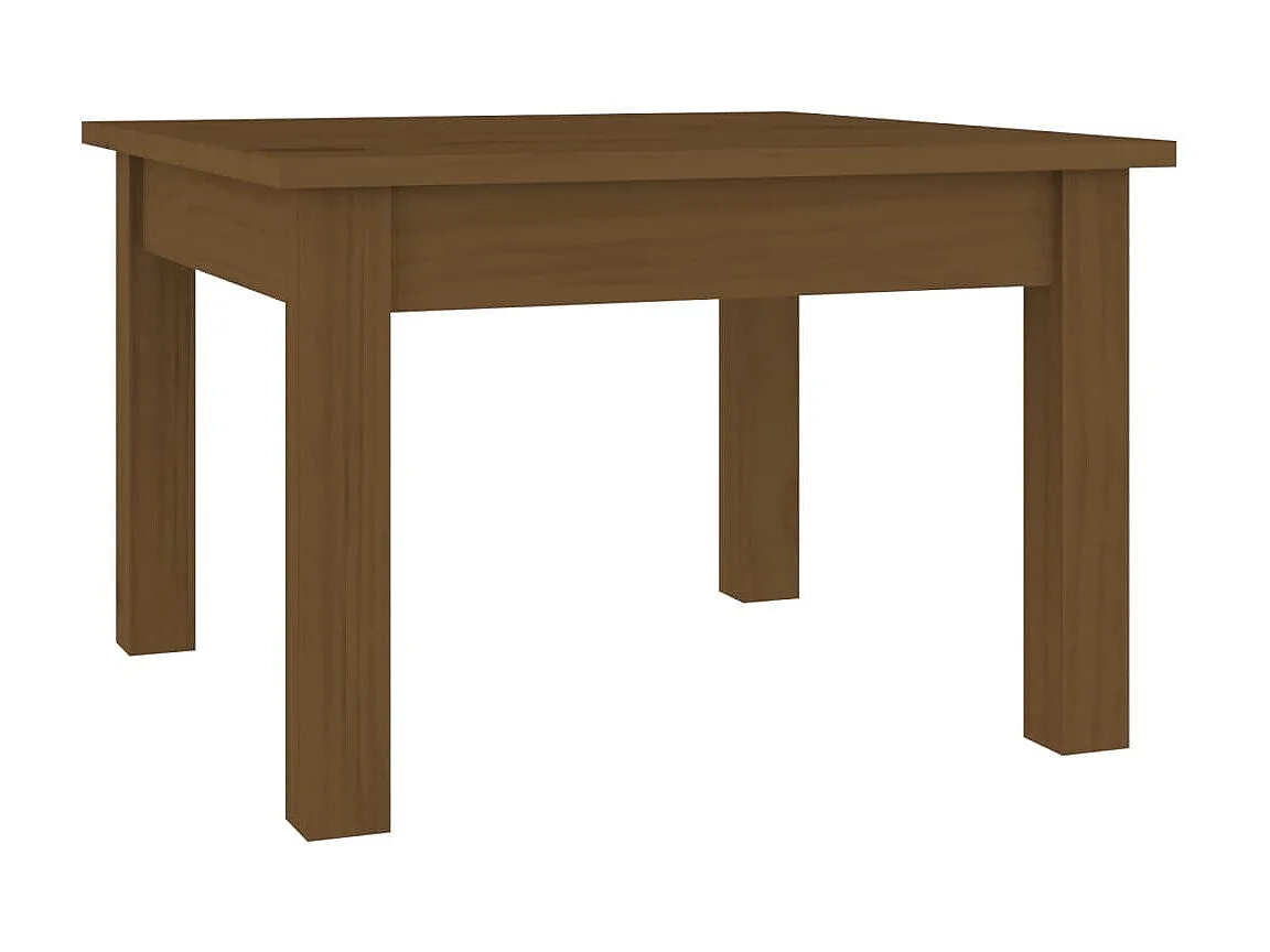 Table basse Marron miel 45x45x30 cm Bois massif de pin OFR73943 BonneVie Meuble