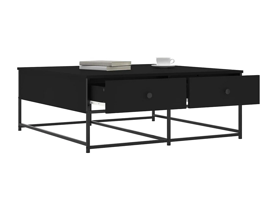 Mesa de centro madera de ingeniería negro 100x99x40 cm ES18627