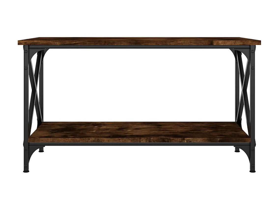 Table basse Chêne fumé 80x45x45 cm Bois d'ingénierie et fer OFR38635 BonneVie Meuble