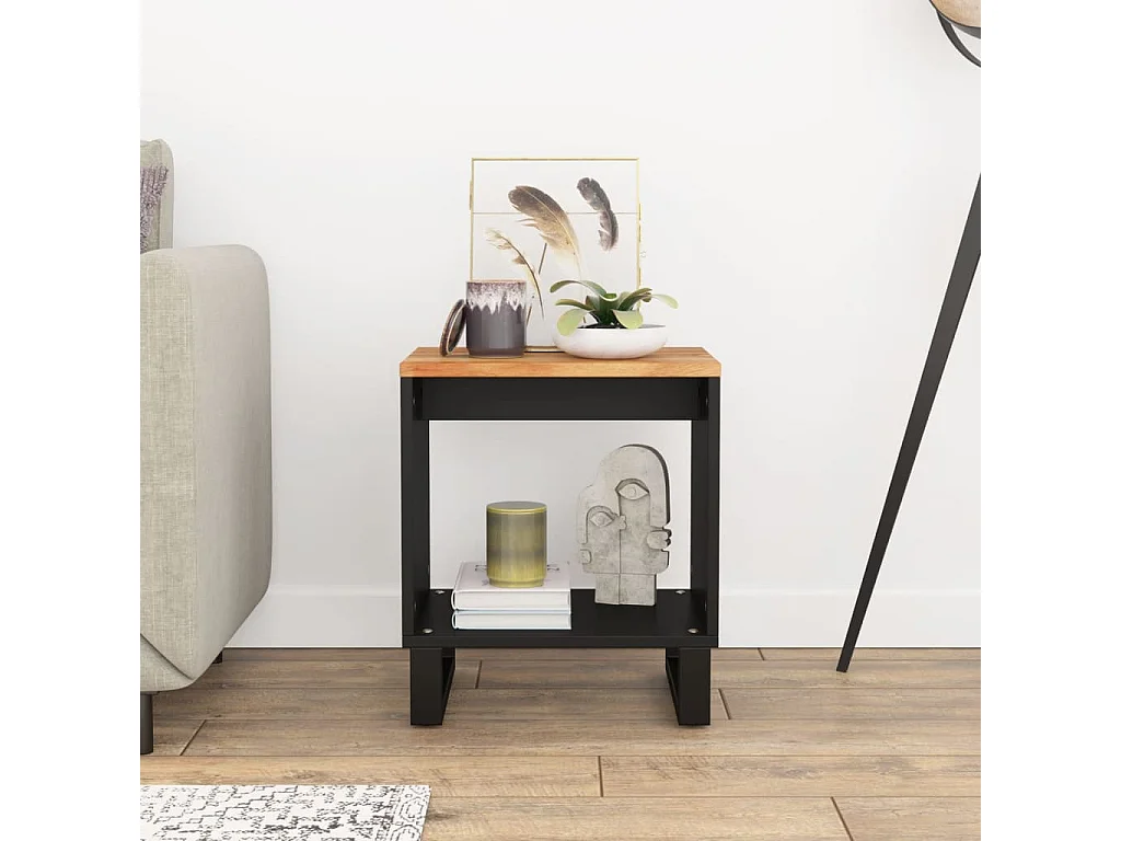 Salontafel 40x31x46 cm massief acaciahout en bewerkt hout NL49721