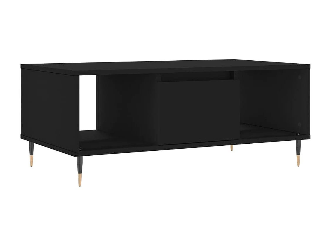 Mesa de centro madera contrachapada negro 90x50x36,5 cm ES14588