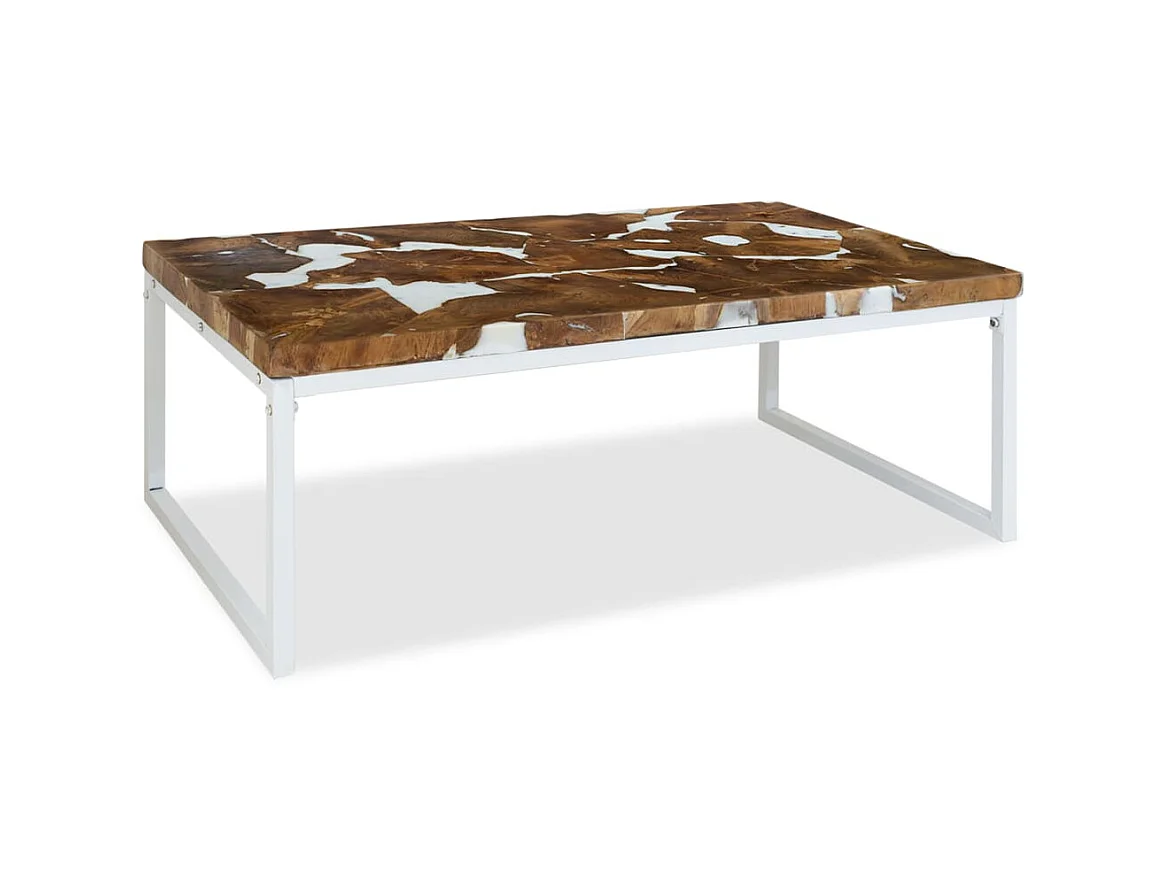Table basse Teck Résine 110 x 60 x 40 cm OFR88635 BonneVie Meuble