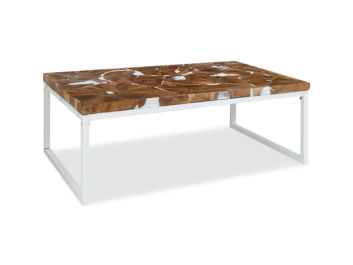 Salontafel 110x60x40 cm teakhout en hars NL37875