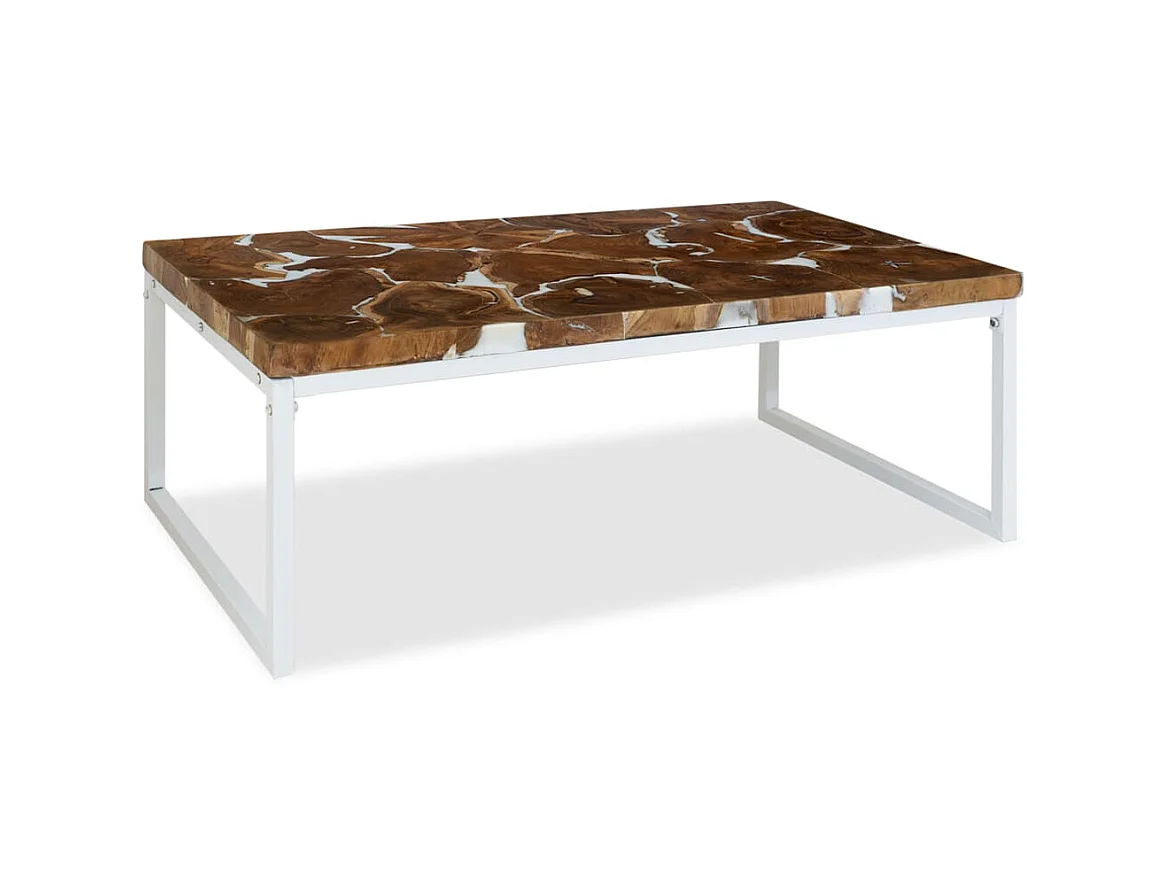 Salontafel 110x60x40 cm teakhout en hars NL37875