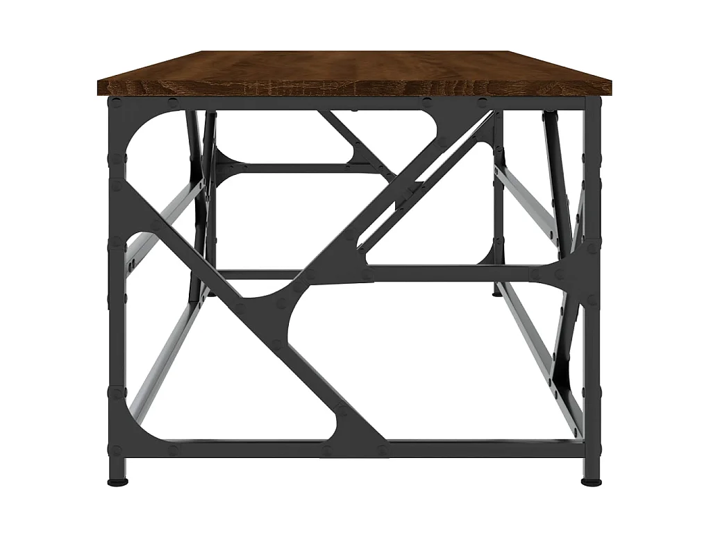 Mesa de centro madera contrachapada roble marrón 100x50x40 cm ES57643