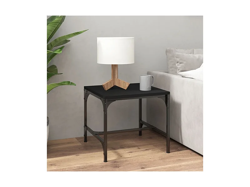 Table basse Noir 50x50x35 cm Bois d'ingénierie OFR55894 BonneVie Meuble