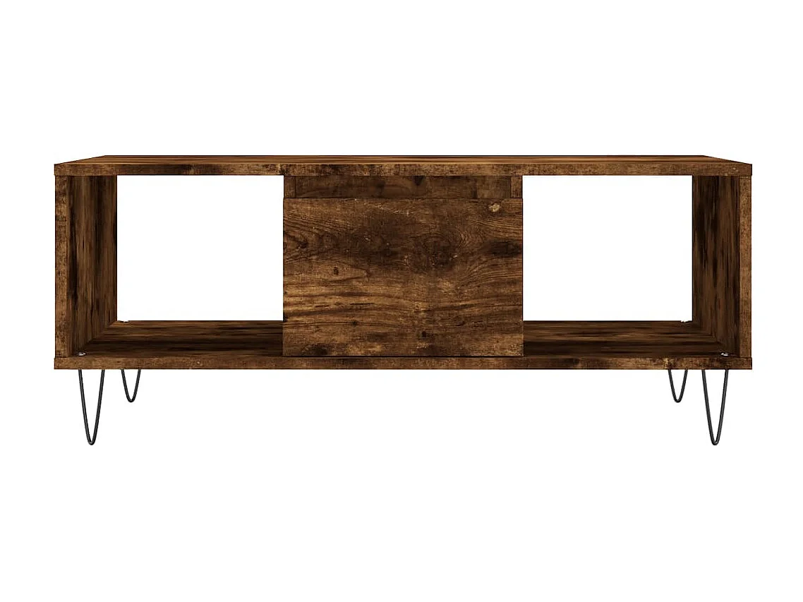 Table basse Chêne fumé 90x50x36,5 cm Bois d'ingénierie OFR65567 BonneVie Meuble