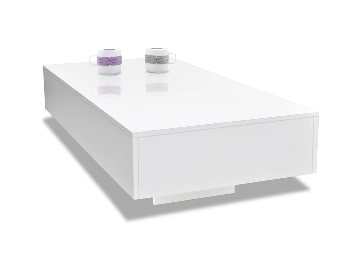 Table basse Haute brillance Blanc OFR53170 BonneVie Meuble