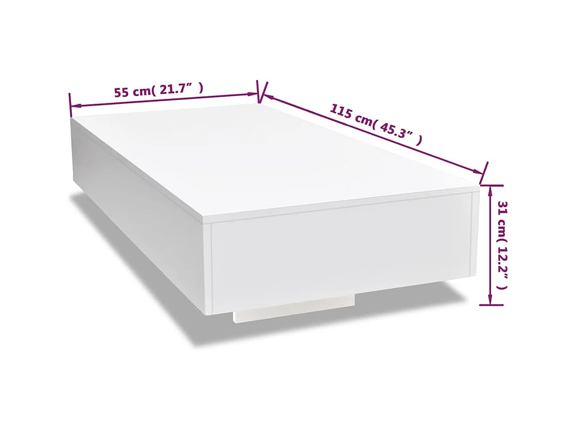 Table basse Haute brillance Blanc OFR53170 BonneVie Meuble