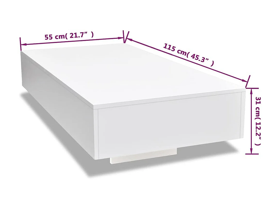Mesa de centro, branco brilhante PT730568