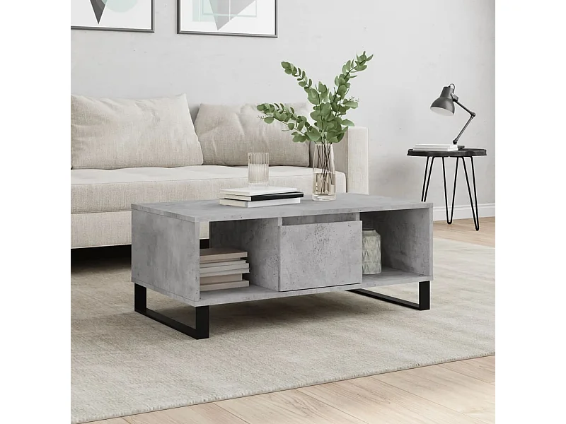 Mesa de centro 90x50x36,5 cm derivados madeira cinzento cimento PT529557