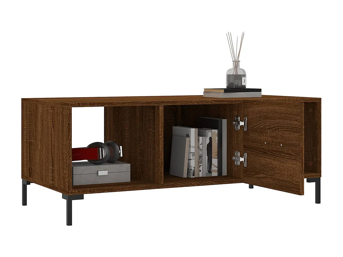 Mesa de centro 102x50x40 cm derivados madeira carvalho castanho PT844288