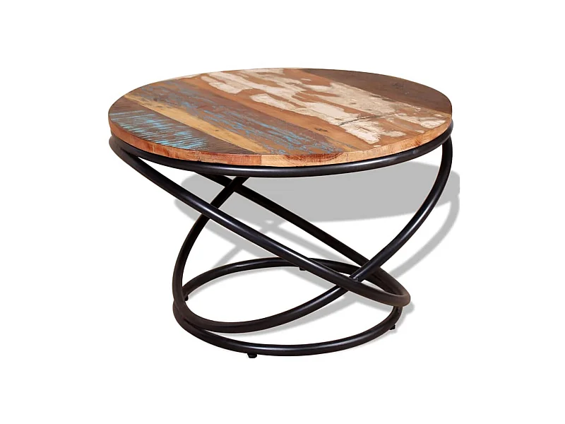 Table basse Bois de récupération massif 60 x 60 x 40 cm OFR58943 BonneVie Meuble