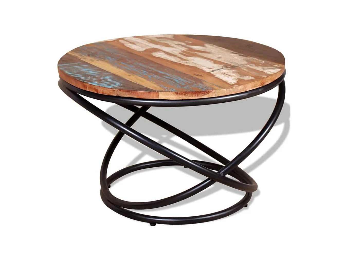 Table basse Bois de récupération massif 60 x 60 x 40 cm OFR58943 BonneVie Meuble