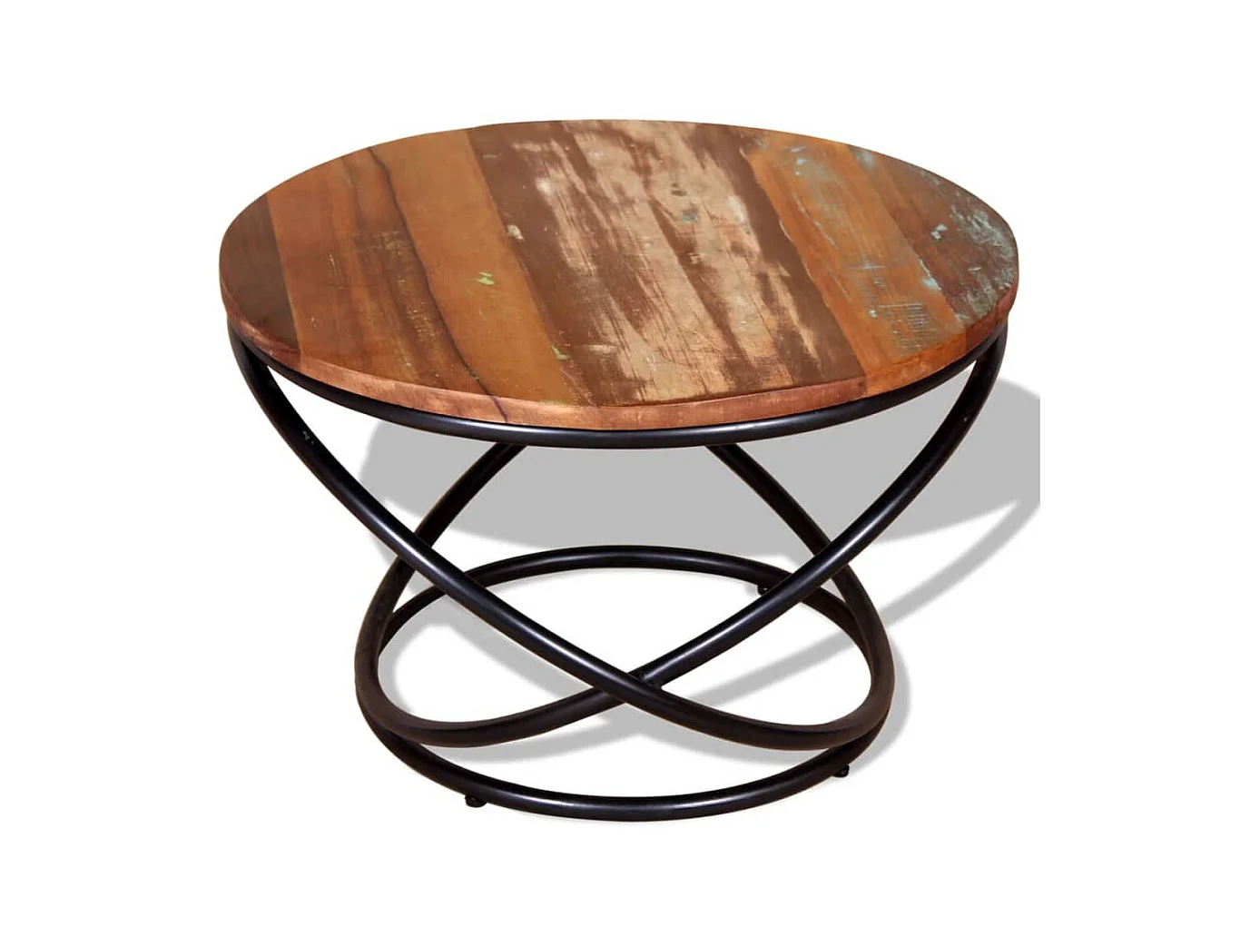 Mesa de centro de madera maciza reciclada 60x60x40 cm ES79774