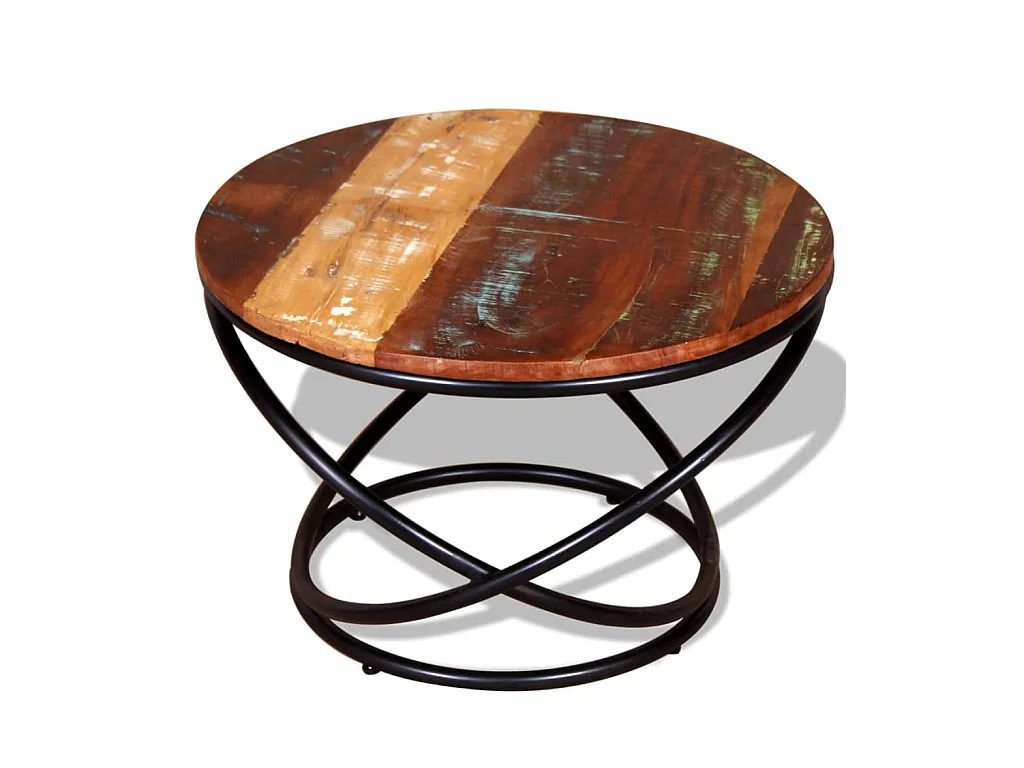 Mesa de centro de madera maciza reciclada 60x60x40 cm ES79774