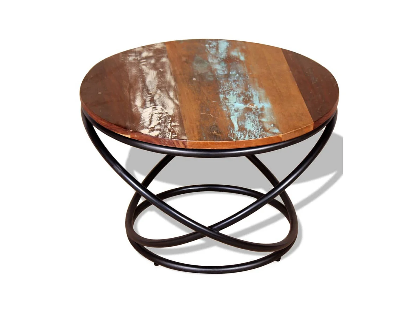 Mesa de centro de madera maciza reciclada 60x60x40 cm ES79774