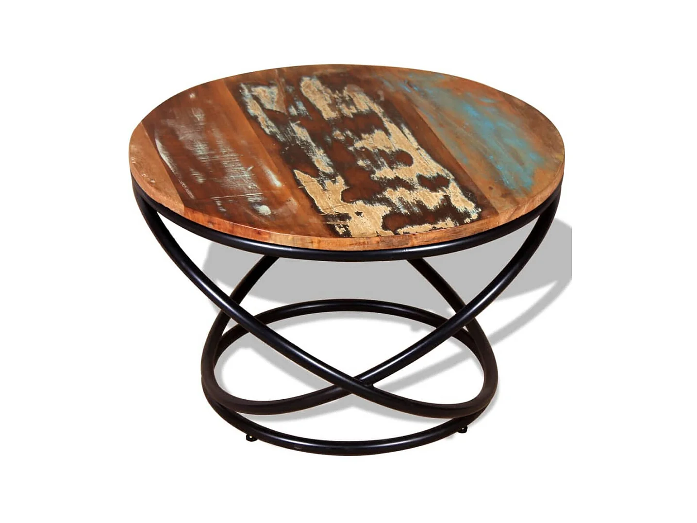 Mesa de centro de madera maciza reciclada 60x60x40 cm ES79774