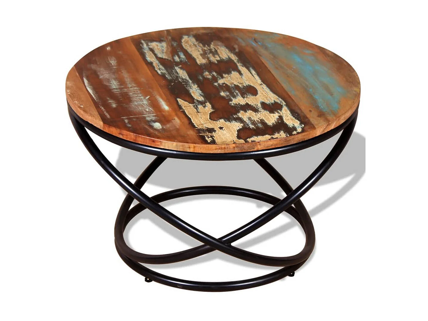 Table basse Bois de récupération massif 60 x 60 x 40 cm OFR58943 BonneVie Meuble