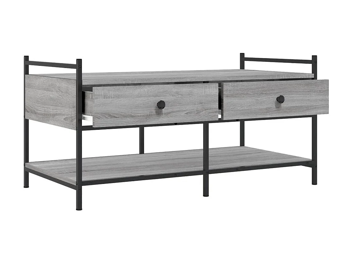Table basse sonoma gris 99x50x50 cm bois d'ingénierie OFR99530 BonneVie Meuble
