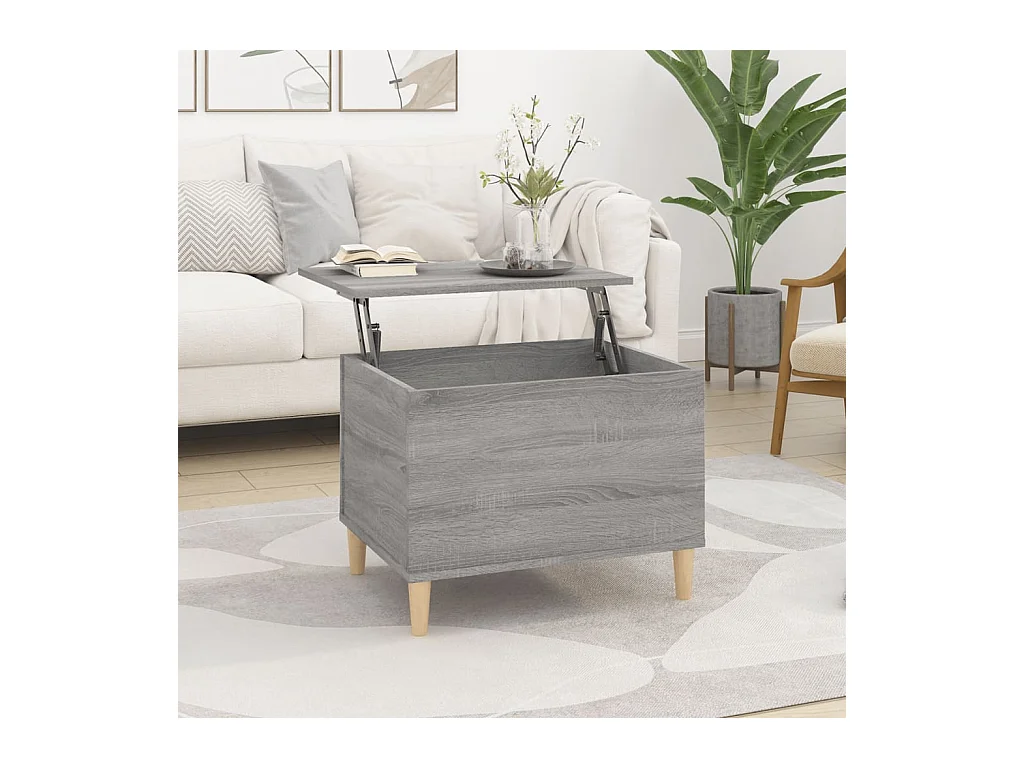 Table basse relevable Sonoma gris 60x44,5x45 cm Bois d'ingénierie OFR98641 BonneVie Meuble