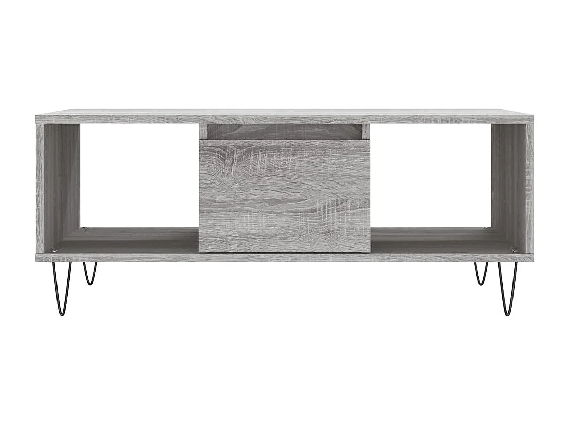 Table basse Sonoma gris 90x50x36,5 cm Bois d'ingénierie OFR11249 BonneVie Meuble