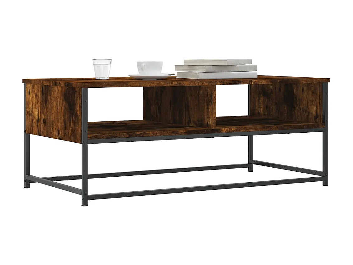 Table basse chêne fumé 100x51x40 cm bois d'ingénierie OFR89363 BonneVie Meuble