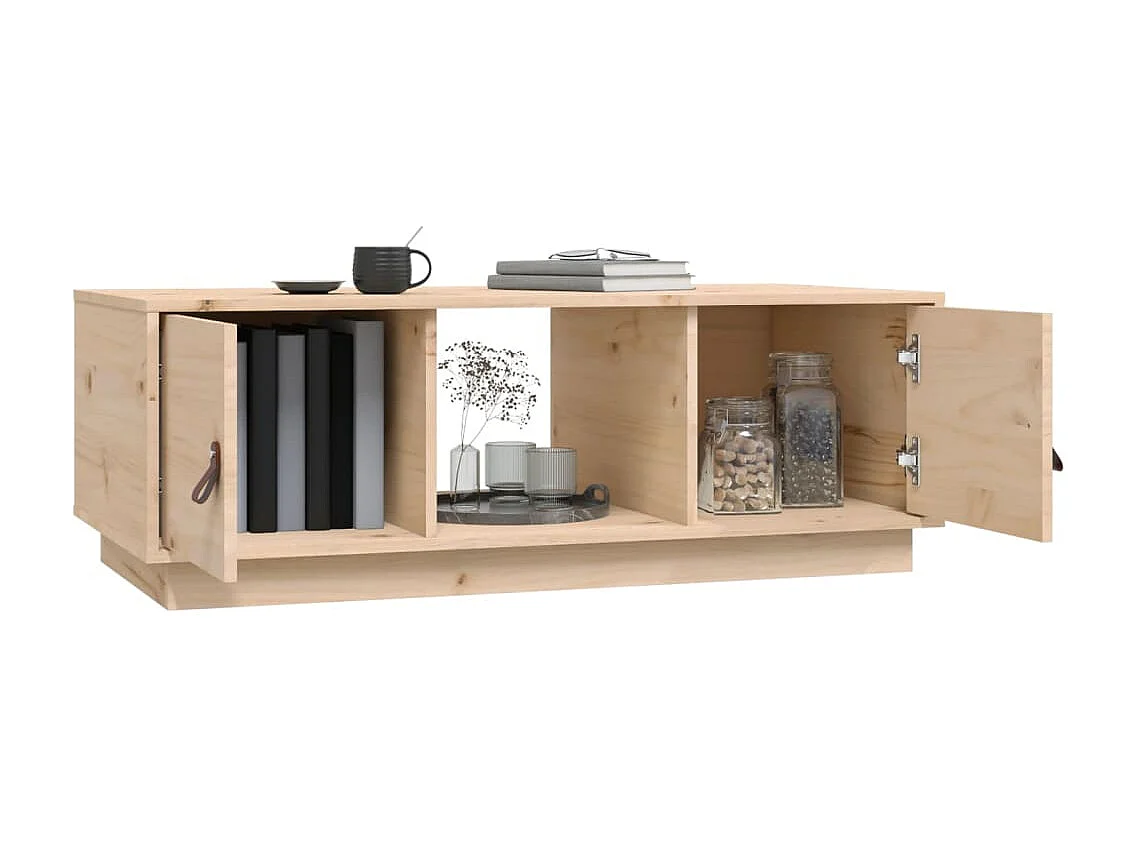 Table basse 100x50x35 cm Bois massif de pin OFR43718 BonneVie Meuble