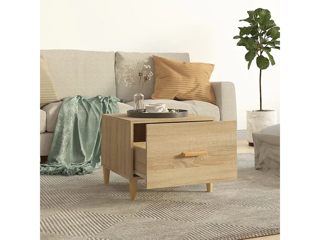 Tables basses 2 pcs chêne sonoma 50x50x40 cm bois d'ingénierie OFR99440 BonneVie Meuble