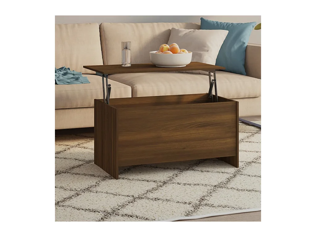 Table basse relevable Chêne marron 102x55,5x52,5 cm Bois d'ingénierie OFR25763 BonneVie Meuble