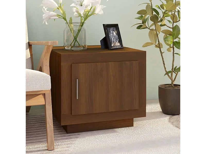 Mesa de centro madera contrachapada roble marrón 51x50x45 cm ES92276