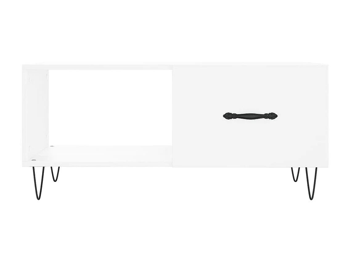 Table basse blanc 90x50x40 cm bois d'ingénierie OFR97684 BonneVie Meuble